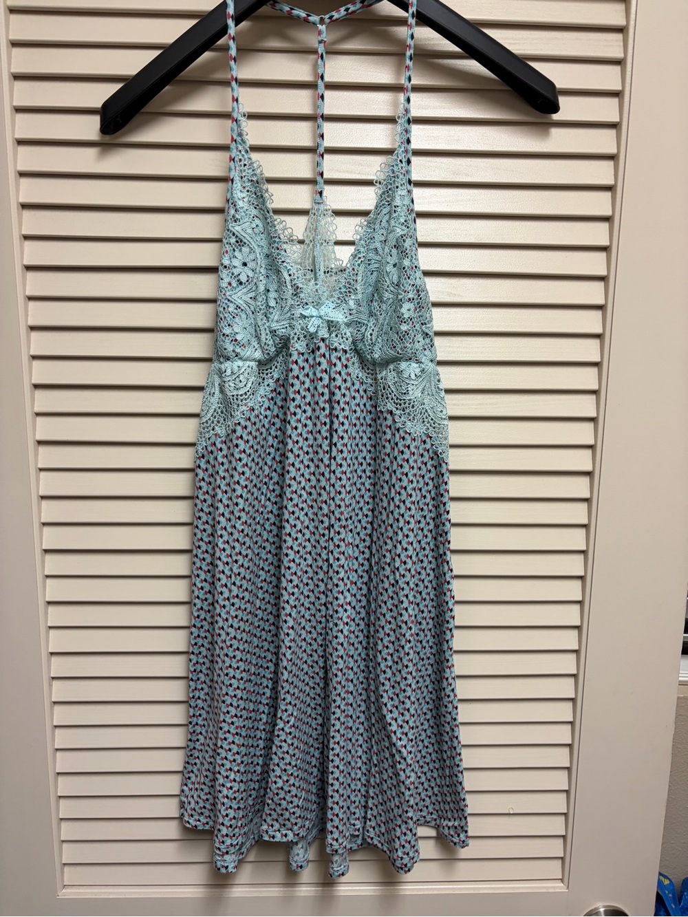 Victoria’s Secret L Nightgown Aqua Lace Modal Babydoll Slip Dress Fairycore